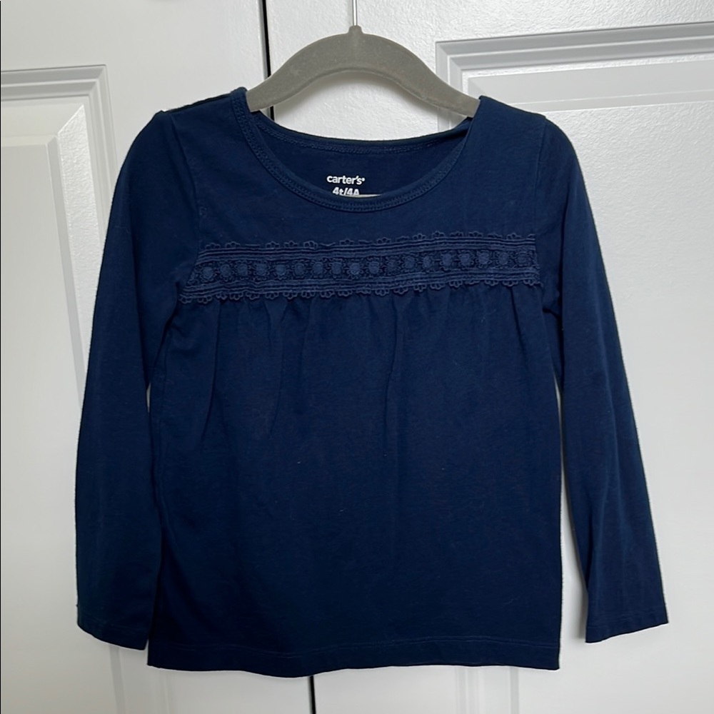 Carter's Navy Blue Kids Long Sleeve Top